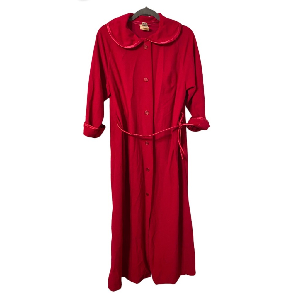 Vtg 60s 70s Gaymode JC Penney Triacetate Nylon Pink Button Robe House Coat 14